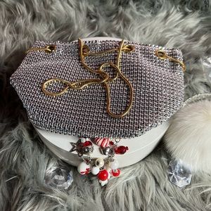 Small silver rhinestone handbag